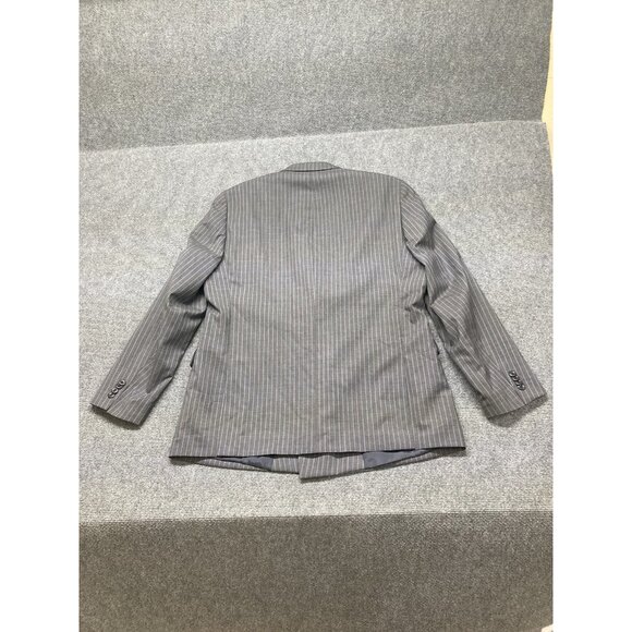 Michael Kors Wool Blazer Men’s Size 44R Gray Pinstripe Double Breasted - Picture 9 of 10